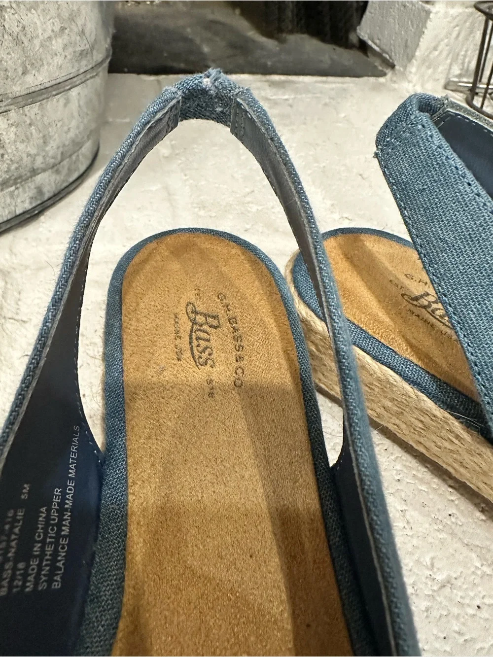 G.H. Bass & Co. Denim Blue Knotted Espadrille Slingbacks